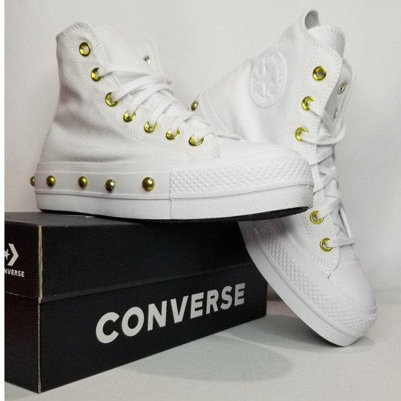 Converse CTAS Lift Platform Hi Tops Brand New Women's Size 8  White A06787C NWT - Picture 1 of 9
